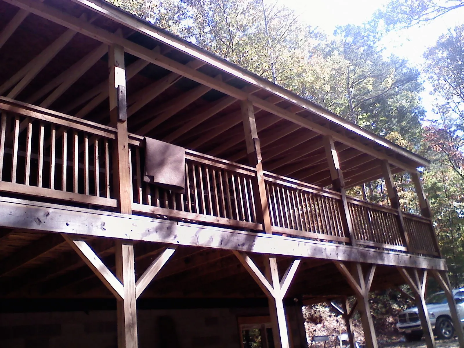 Timber framing under a new elevated porch and deck — Roof Leak Repair in New Ulm by Roofing Brothers